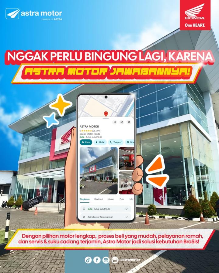Nggak Perlu Bingung Lagi, Astra Motor Natar Hadirkan Solusi Lengkap Kebutuhan Sepeda Motor Honda